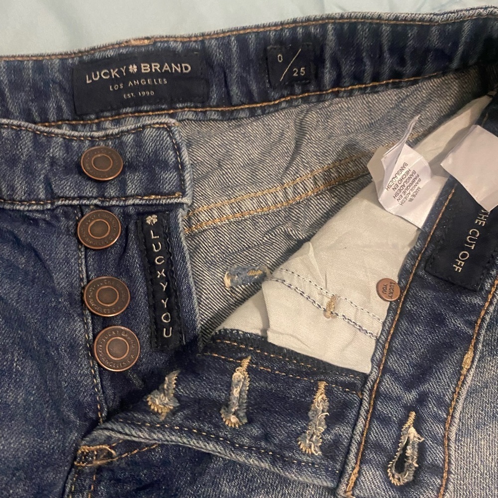 Lucky Brand Blue Jean Shorts Distressed Casual - Picture 3 of 12